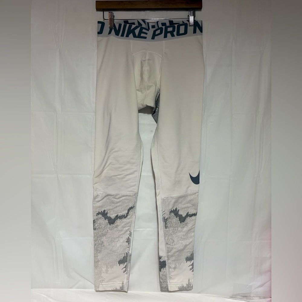 Gray/White Nike Pro Compression Leggings Women’s Large